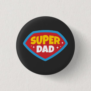 Super-Daddy Retro-Superhelden-Abzeichen Button