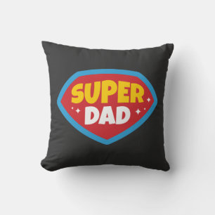Super-Daddy Retro-Superhelden-Abzeichen Kissen