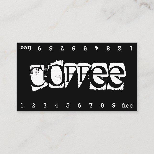 Super Danger Double Num Loyalty Coffee Punch Card Treuekarte (Vorderseite)