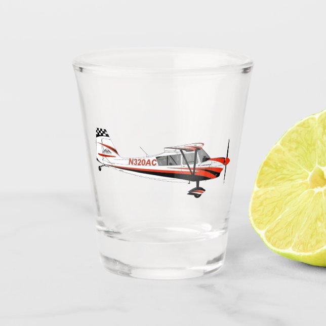 Super Decathlon Aerobatic Airplane Shootglas Schnapsglas (Vorderseite)
