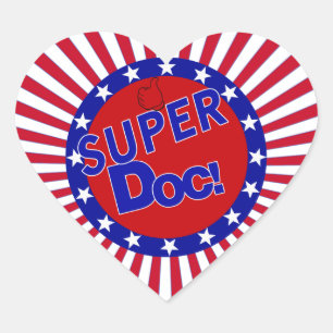 SUPER DOC - ARZT - PHYSIZISCH Herz-Aufkleber