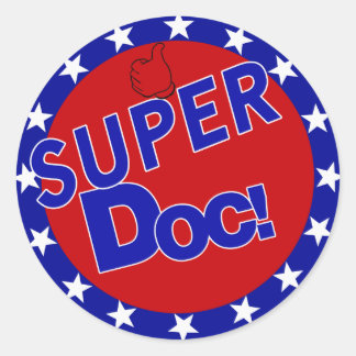 SUPER DOC - ARZT - PHYSIZISCH RUNDER AUFKLEBER