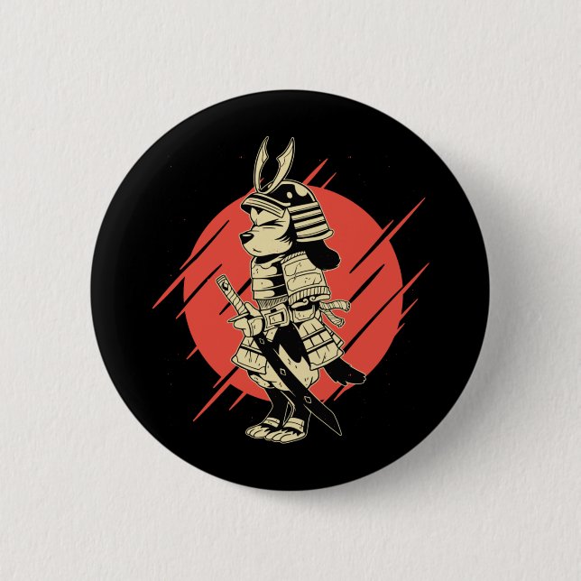 Super Dog Samurai Warrior Button (Vorderseite)