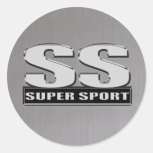 Super Duper Sport Stahlgrau Runder Aufkleber