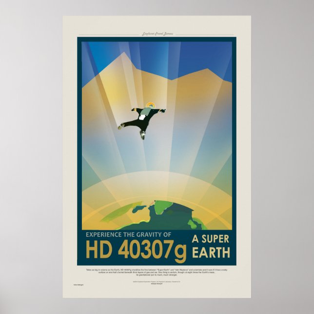 Super Earth Tour - Retro NASA Reiseplakat Poster (Vorne)