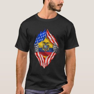 Super Ecuadoria Heritage Ecuador Roots Usa Flag G T-Shirt
