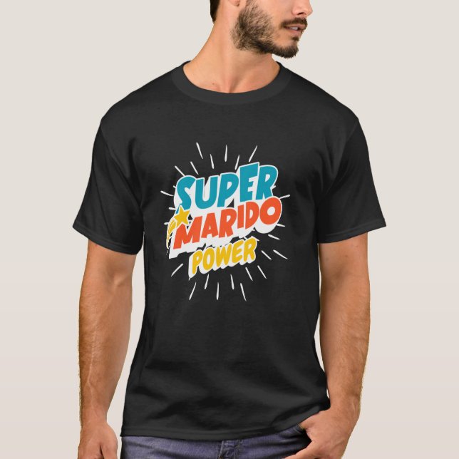 Super Ehemann Power Spanischer Ehemann Lustiger He T-Shirt (Vorderseite)