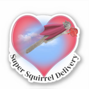 Super-Eichhörnchen-Lieferung Valentinstag Aufkleber