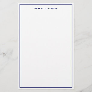 Super Einfach Blau Weiß Personalisiert Briefpapier