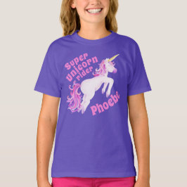 Super Einhornreiter Rosa Einhornkreidekunst T-Shirt