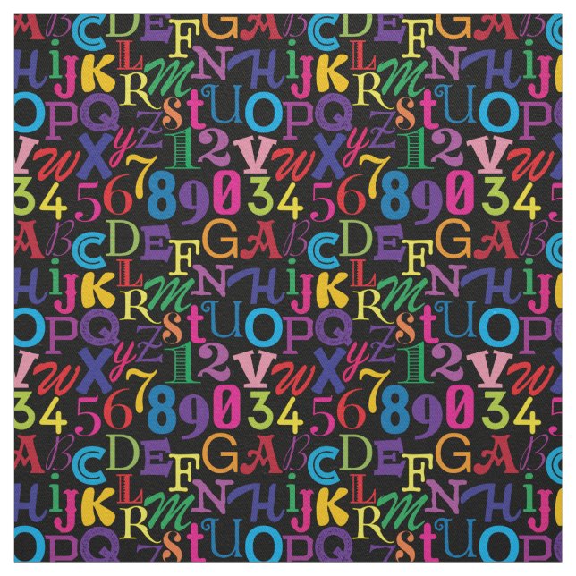 Super farbige ABCs und 123 Stoff (Muster)