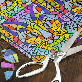 Super-farbige Katzen - Mosaik-Kätzchen dekoupage Seidenpapier