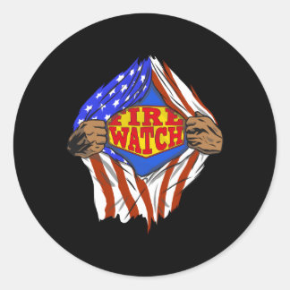 Super Fire Watch Hero Job Runder Aufkleber