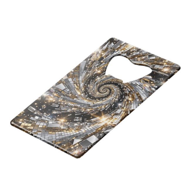 Super Flasher Spiral Oder & Silber Geldbeutel Flaschenöffner (Rückseite Schrägansicht)