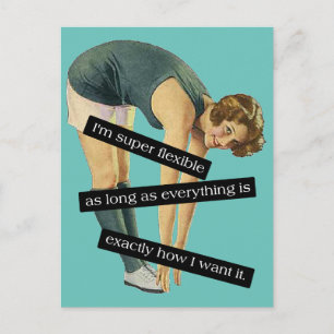 Super flexible lustige Vintage-Postkarte Postkarte