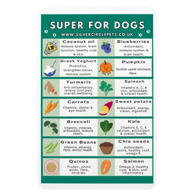 Super Foods für Hunde Kühlschrankmagnet Magnet (Vertikal)