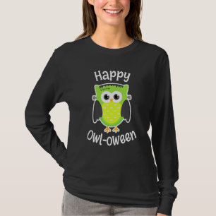 Super Frankenstein Owl Happy Halloween T-Shirt