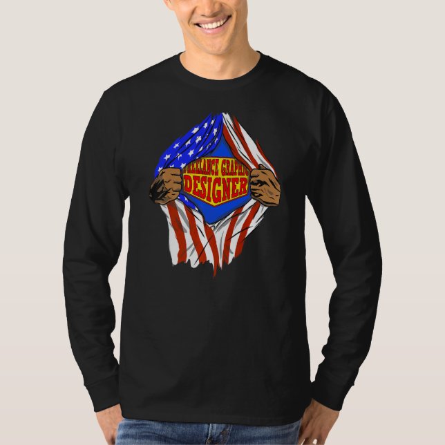 Super Freelance Grafik Designer Hero Job T-Shirt (Vorderseite)