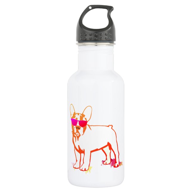 Super Frenchie Bulldog Edelstahlflasche (Vorderseite)
