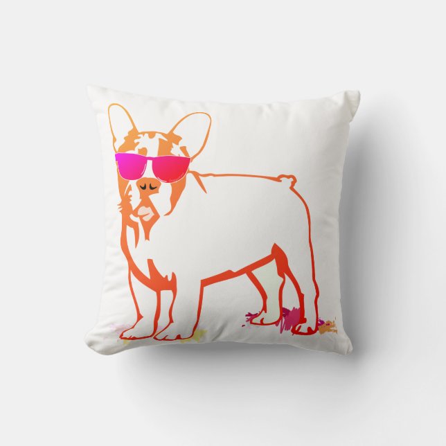 Super Frenchie Bulldog Kissen (Vorderseite)