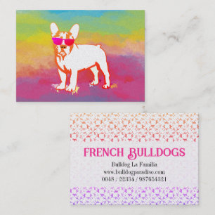 Super Frenchie Bulldog Rainbow Business Card Visitenkarte