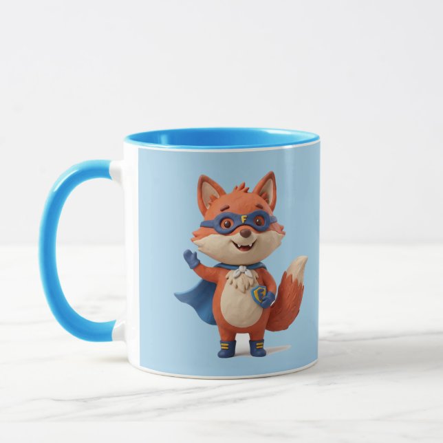 Super Fuchs Held Hellblau Combo Tasse (Links)