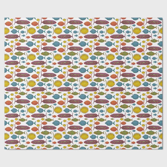 Super Fun Fish Geschenkpapier (Saum)