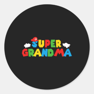 Super Gamer Oma Funny Women Day für Mütter Da Runder Aufkleber