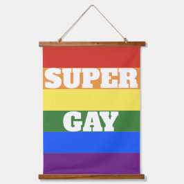 Super Gay Pride Flag Wall hanging Wandteppich Mit Holzrahmen