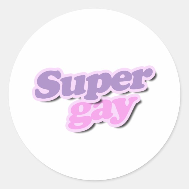 Super Gay Runder Aufkleber (Vorderseite)