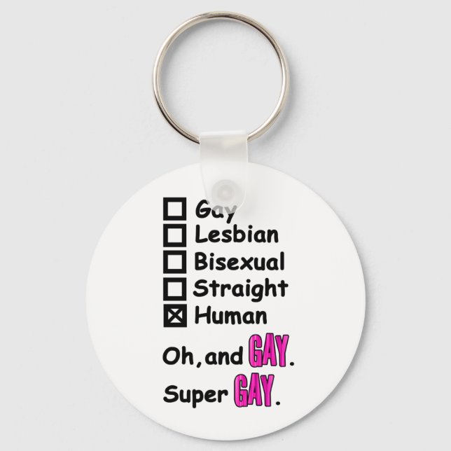 Super Gay Schlüsselanhänger (Vorderseite)