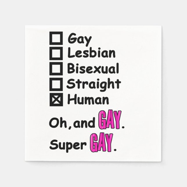 Super Gay Serviette (Vorderseite)