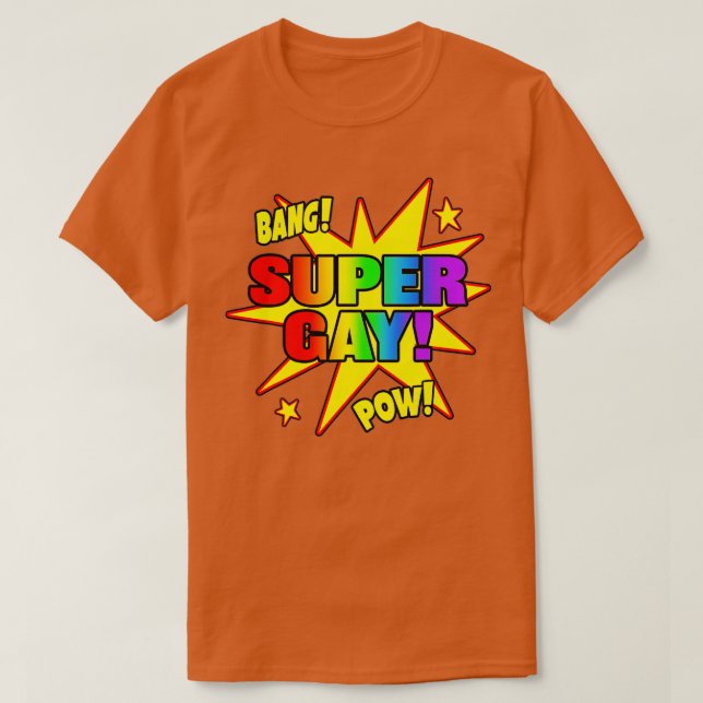 Super Gay Super Power Funny LGB Gay Pride Gift  T-Shirt (Design vorne)