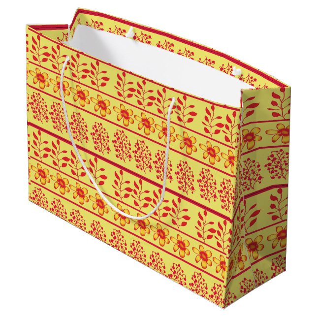 Super-Gelbe Geschenktasche Große Geschenktüte (Rückseite Schrägansicht)