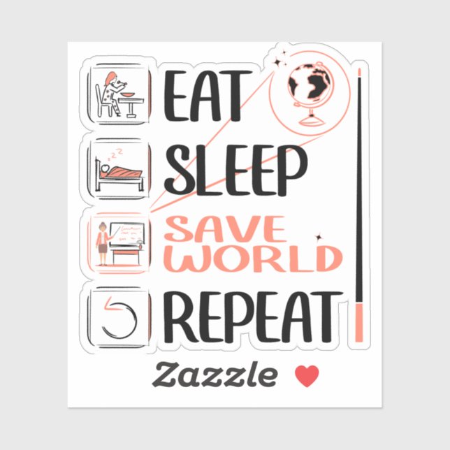 Super Geography Teacher Rette World Dankeschön Ges Aufkleber (Blatt)