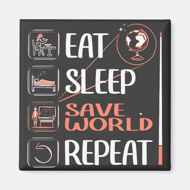 Super Geography Teacher Rette World Dankeschön Ges Magnet (Vorne)