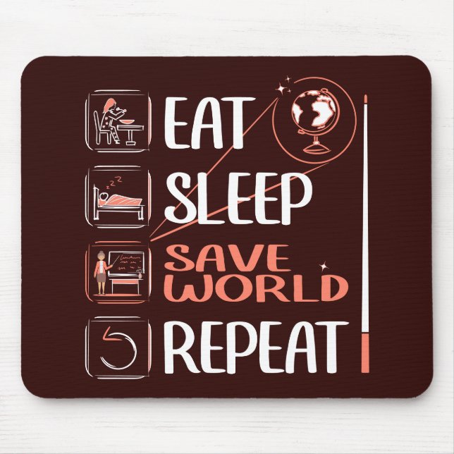 Super Geography Teacher Rette World Dankeschön Ges Mousepad (Vorne)