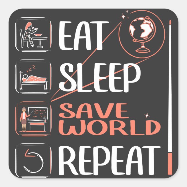 Super Geography Teacher Rette World Dankeschön Ges Quadratischer Aufkleber (Vorderseite)