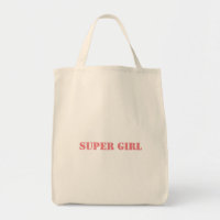 Super Girl Printed Name Text Grocery Tasche Shoppe