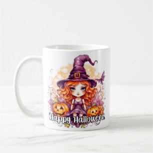 Super Girly Hexe   Frohes Halloween Kaffeetasse