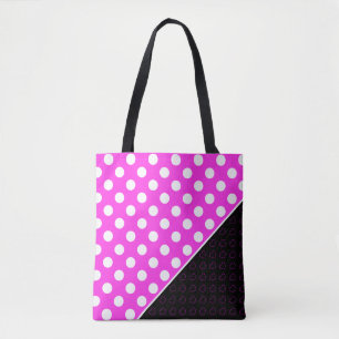 Super Girly Pink, schwarz mit großen weißen Polka-