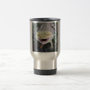 Super glücklicher bärtiger Drache Reisebecher