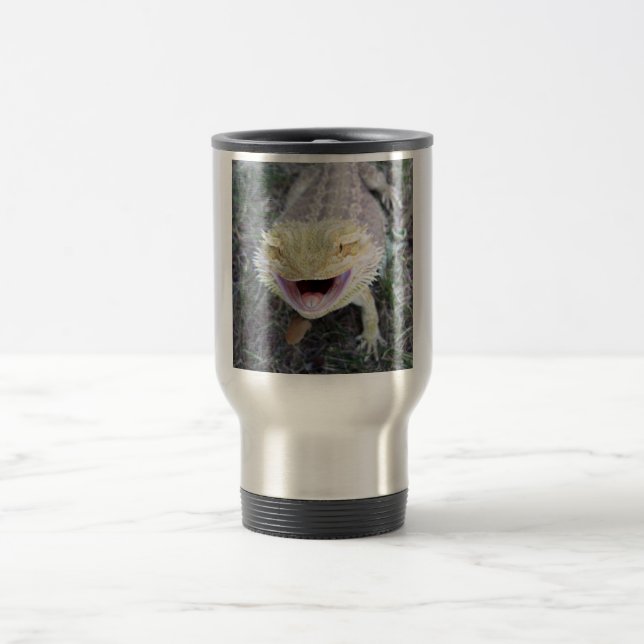 Super glücklicher bärtiger Drache Reisebecher (Mittel)