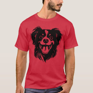 super glücklicher Hund Retro-Mädchen T-Shirt