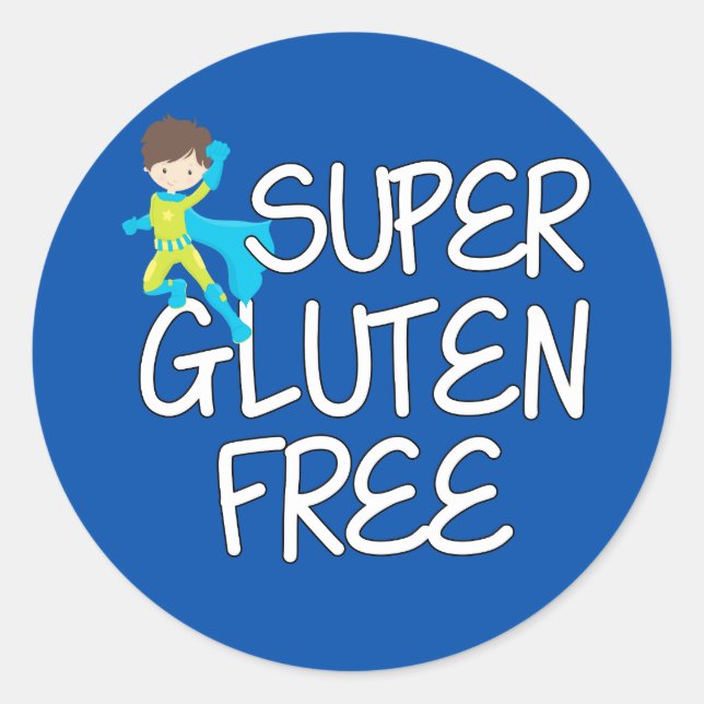 Super Gluten Free Boy Runder Aufkleber (Vorderseite)