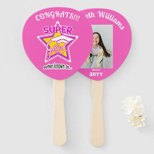 Super Grad Pink Paddle Editable Foto Name Year Fächer
