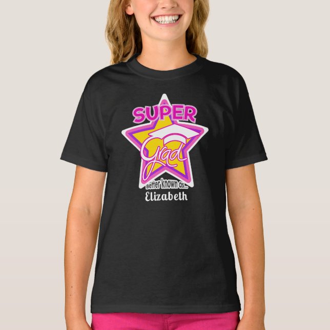 Super Grad rosa-on Dunkelheit-Personalisierung Nam T-Shirt (Vorderseite)