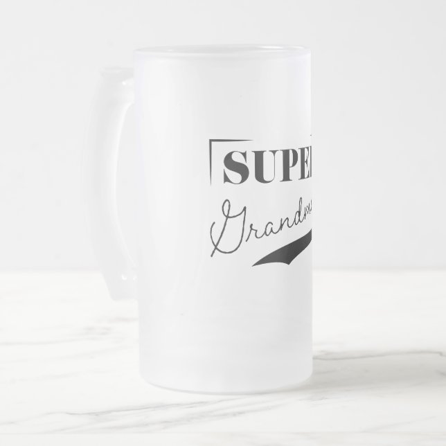 Super Grandma Mattglas Bierglas (Vorderseite Links)