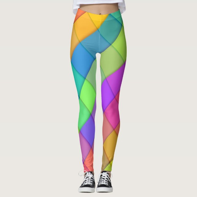 Super Groovy Bright Fun Colorful Leggings (Vorderseite)