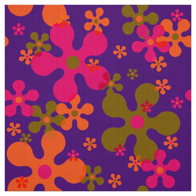 Super Groovy lila 70er-Stoffmuster Stoff (Muster)